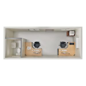 Oficina baño completo 15 m2 - Modelo 2000M